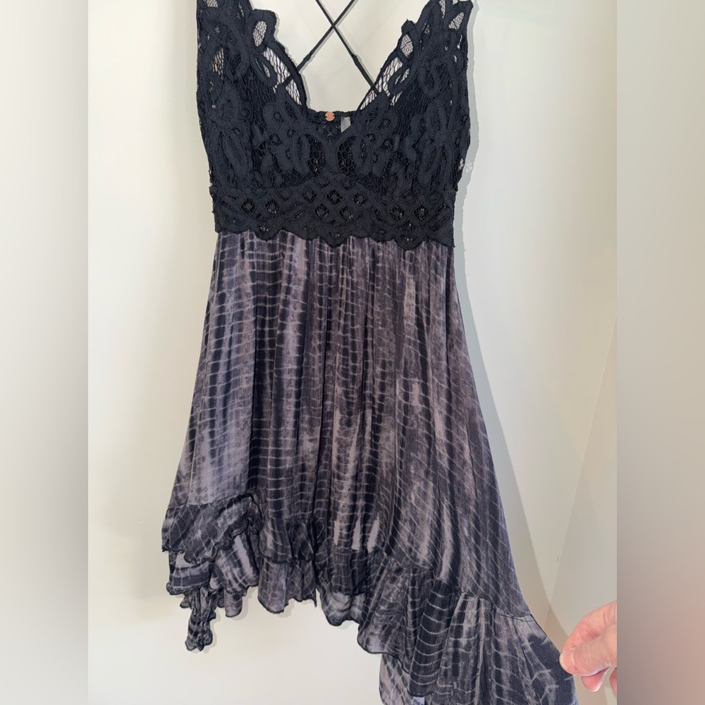 Free People - Adella Lace-Trim Tie-Dye Dress / medium - strappy, boho, lace - Picture 7 of 16